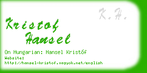 kristof hansel business card